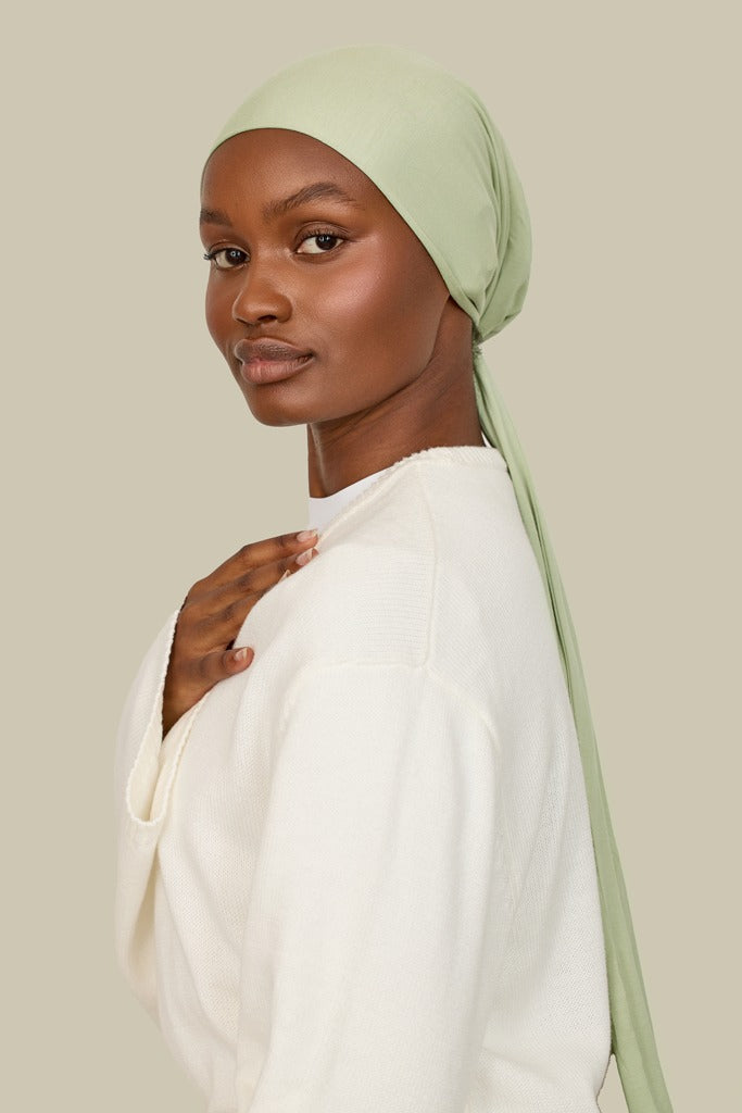 Brushed sage multi-way head wrap - Outlet