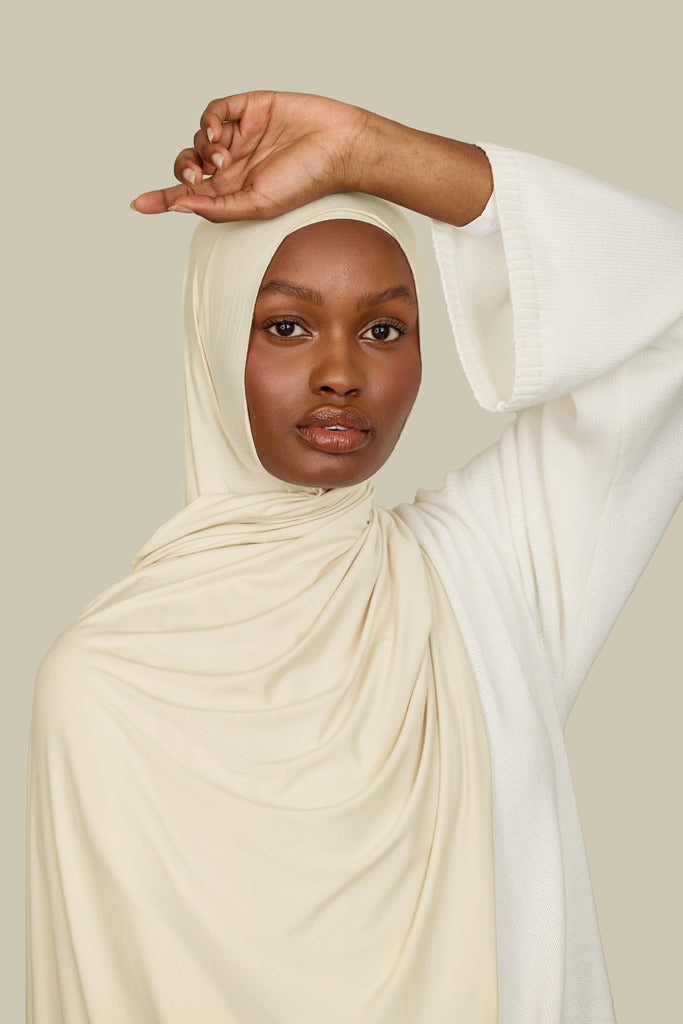 Natural stone bamboo jersey hijab
