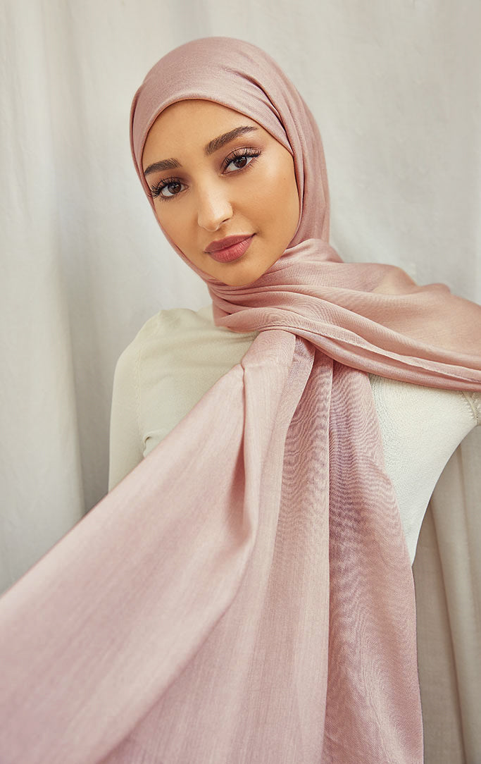 Pale Pink Tight Weave Modal Hijab