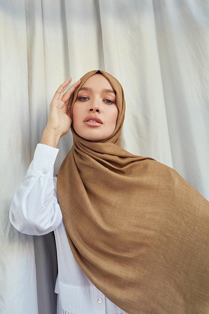 Deep Tan Eco Woven Hijab
