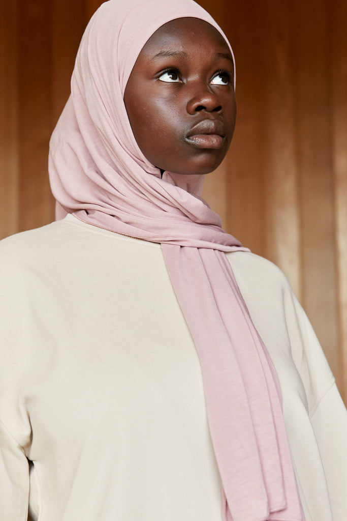 Dusty Pink Bamboo Jersey Hijab