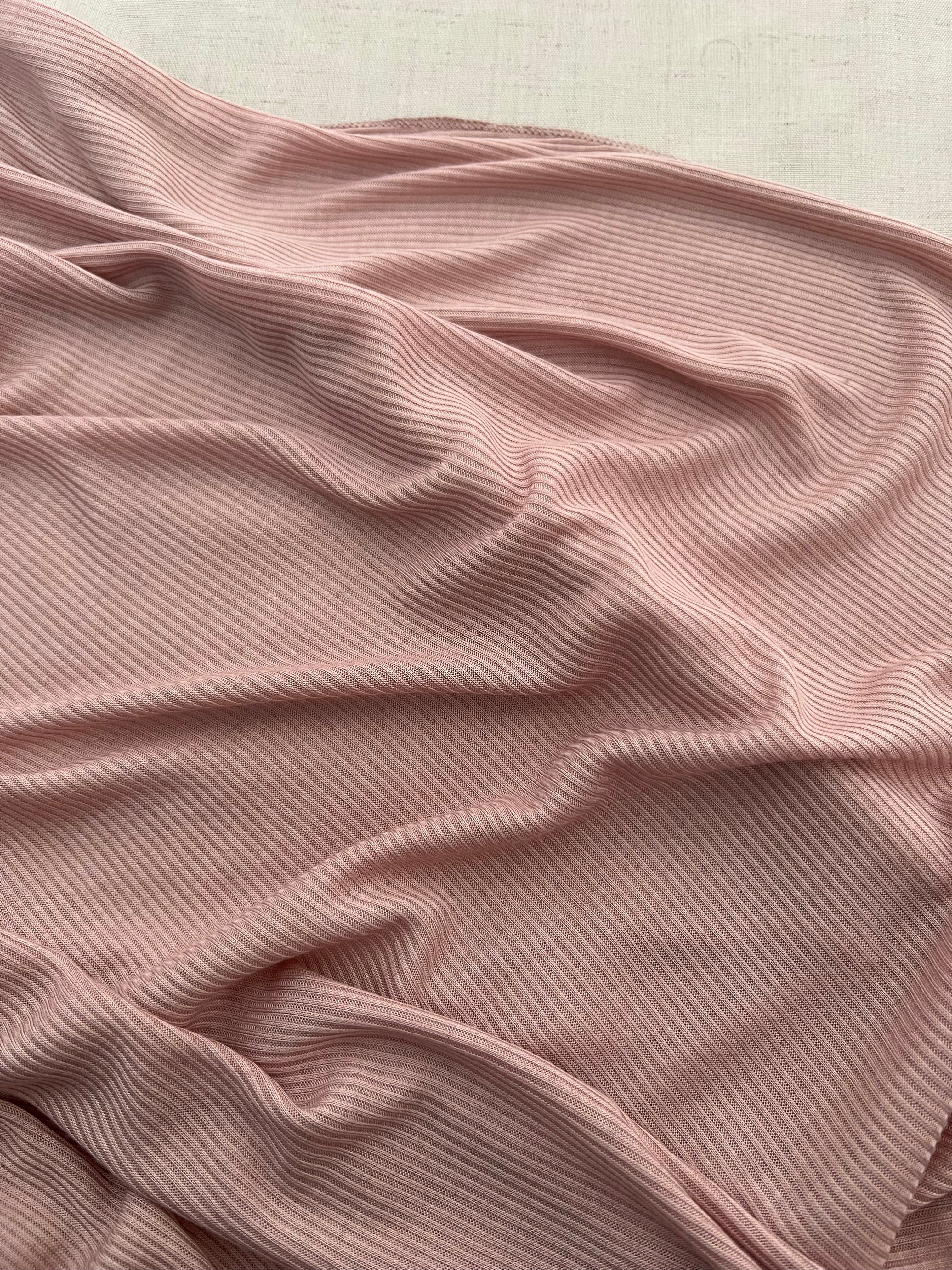 Dusty Pink Ribbed Jersey Hijab