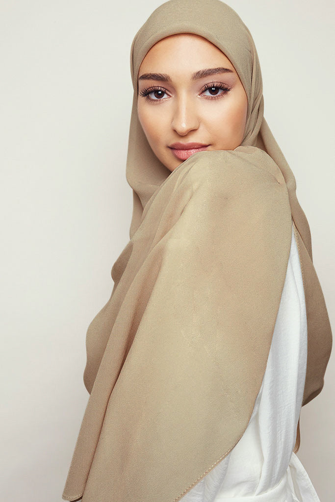 Wheat Rough Cupro Chiffon Hijab