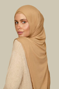 Soft camel bamboo jersey hijab