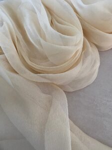 Ivory Crinkled Silk Chiffon Hijab