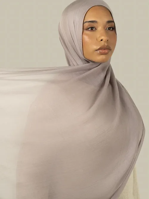 Grey Lilac Fine Weave Modal Hijab