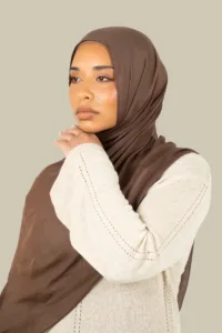 Chocolate Brown Cotton Modal Hijab