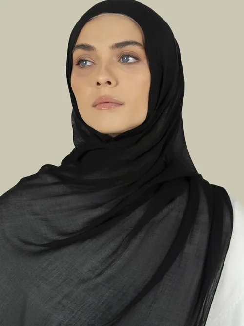 Black Cotton Modal Hijab