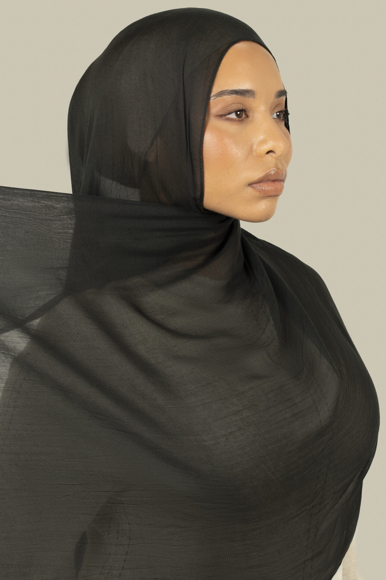 Black Fine Weave Modal Hijab