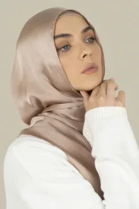Blush Pink Silk Satin Hijab