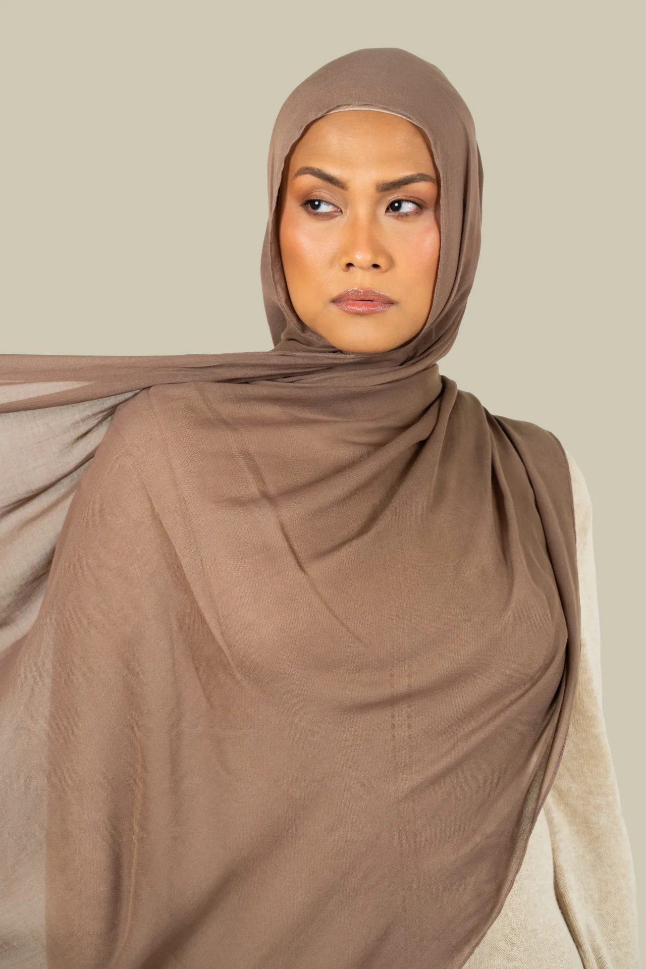 Coffee Cotton Modal Hijab