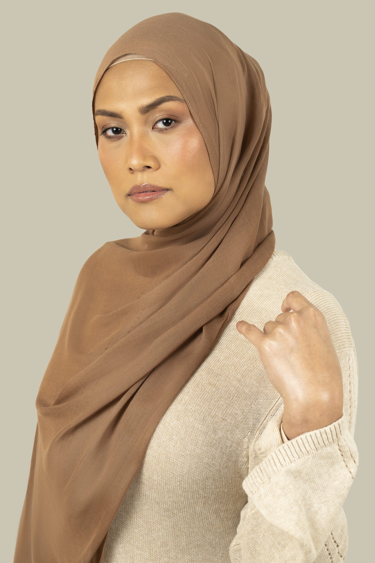 Earthy Peach Cotton Modal Hijab