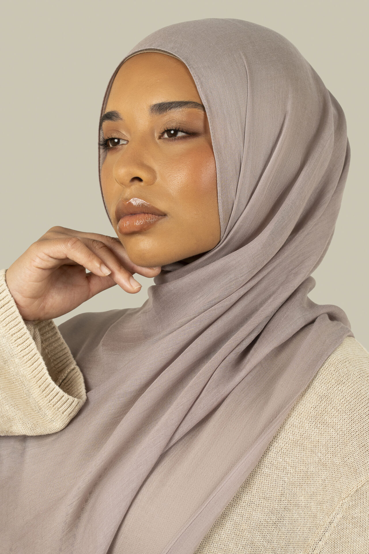 Grey Lilac Fine Weave Modal Hijab