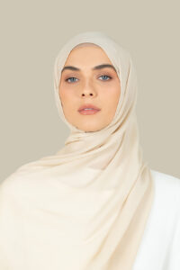 Ivory Crepe Hijab