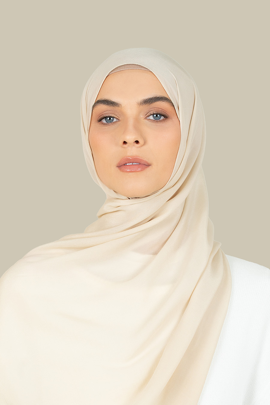 Ivory Crepe Hijab