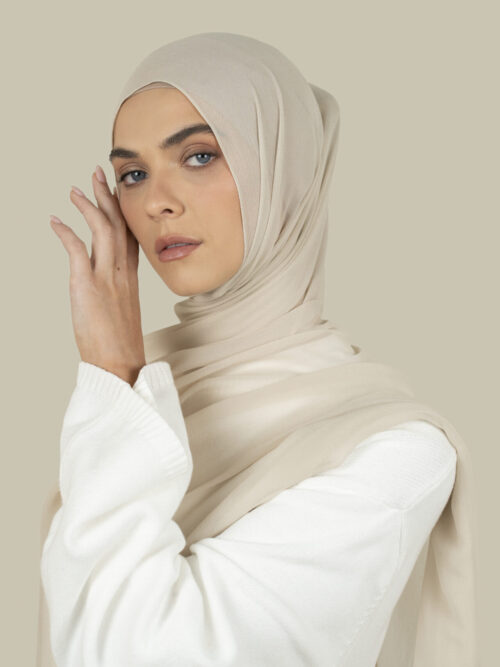 Ivory Silk Georgette Hijab