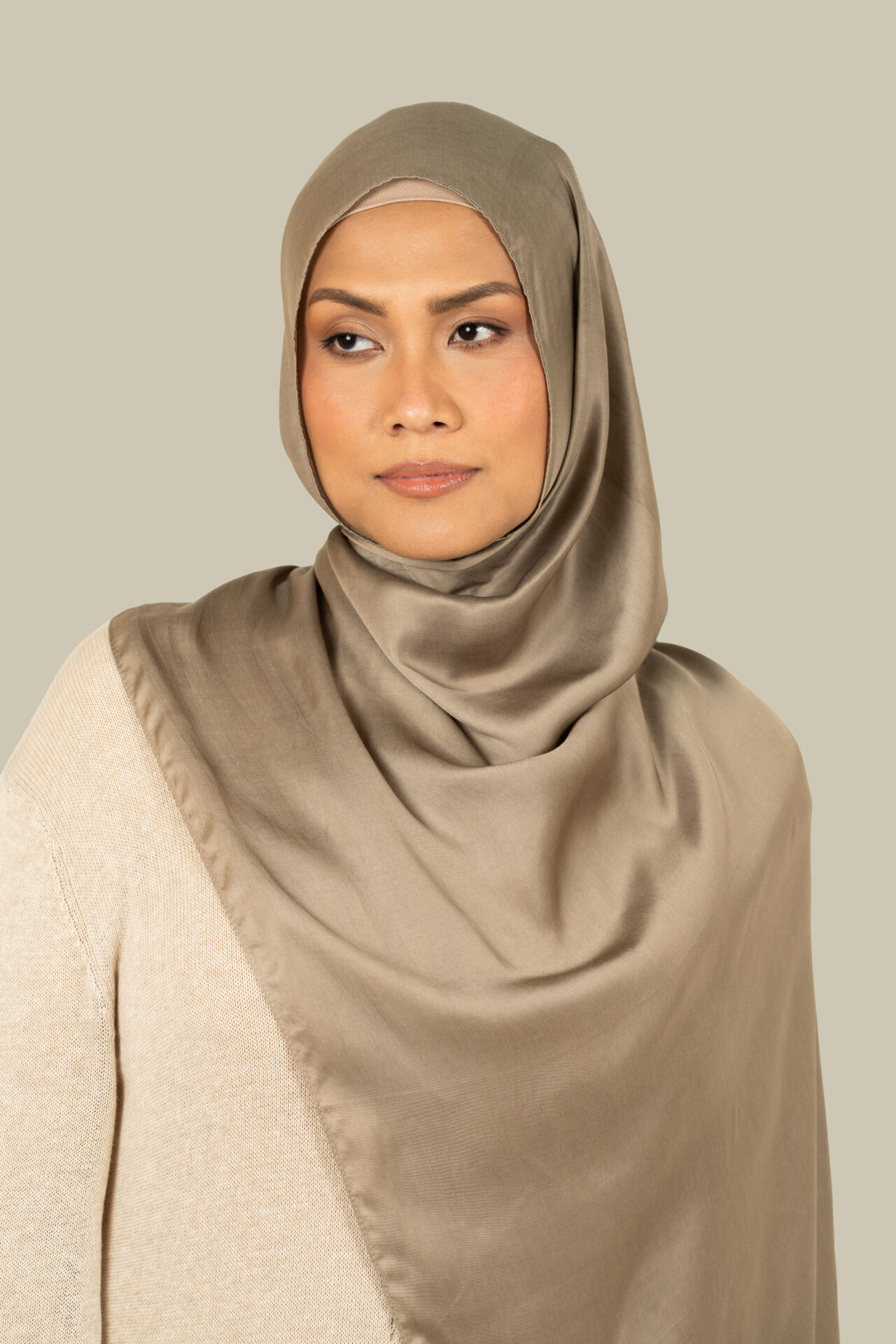 Mocha Modal Satin Hijab