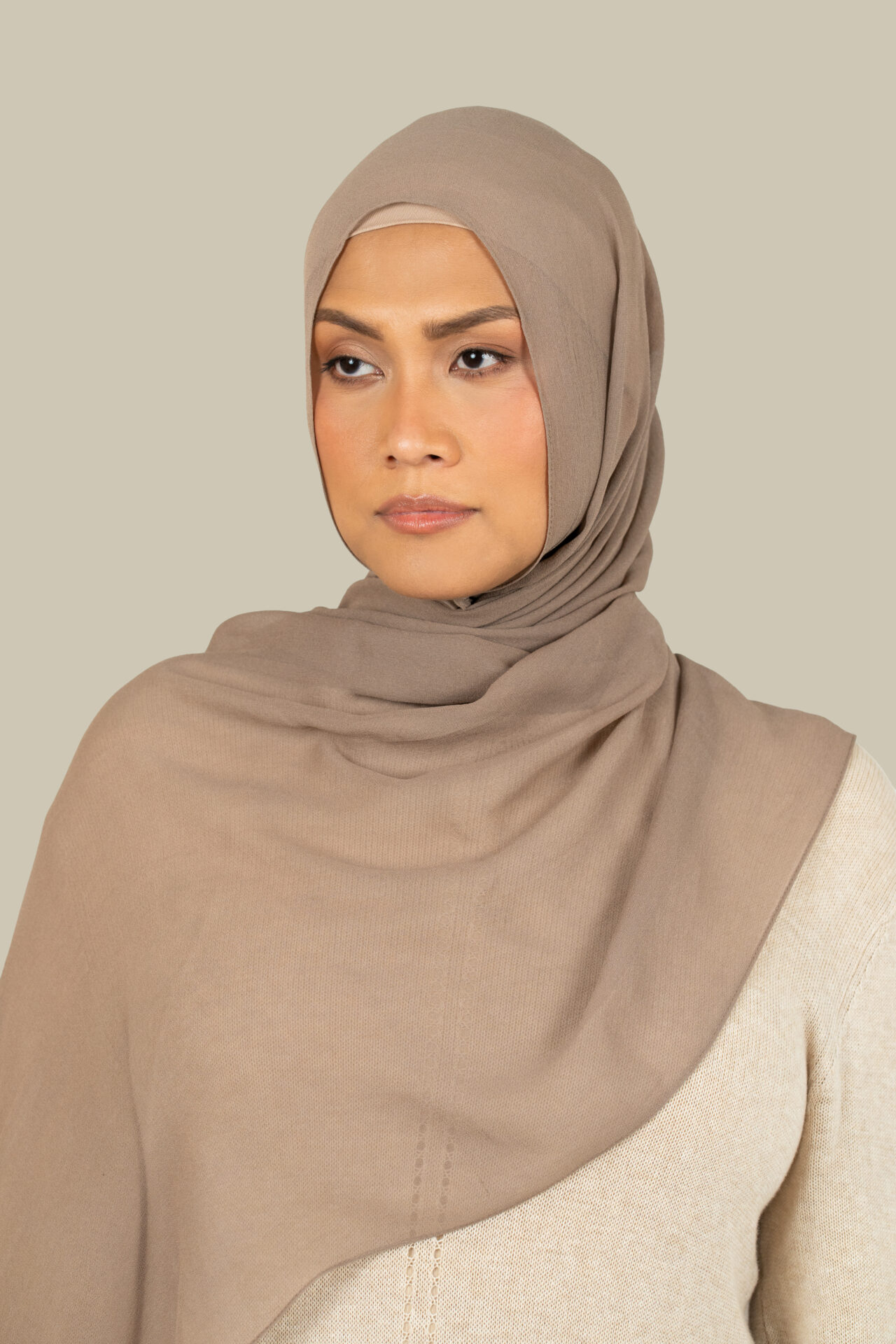 Mocha Silk Georgette Hijab