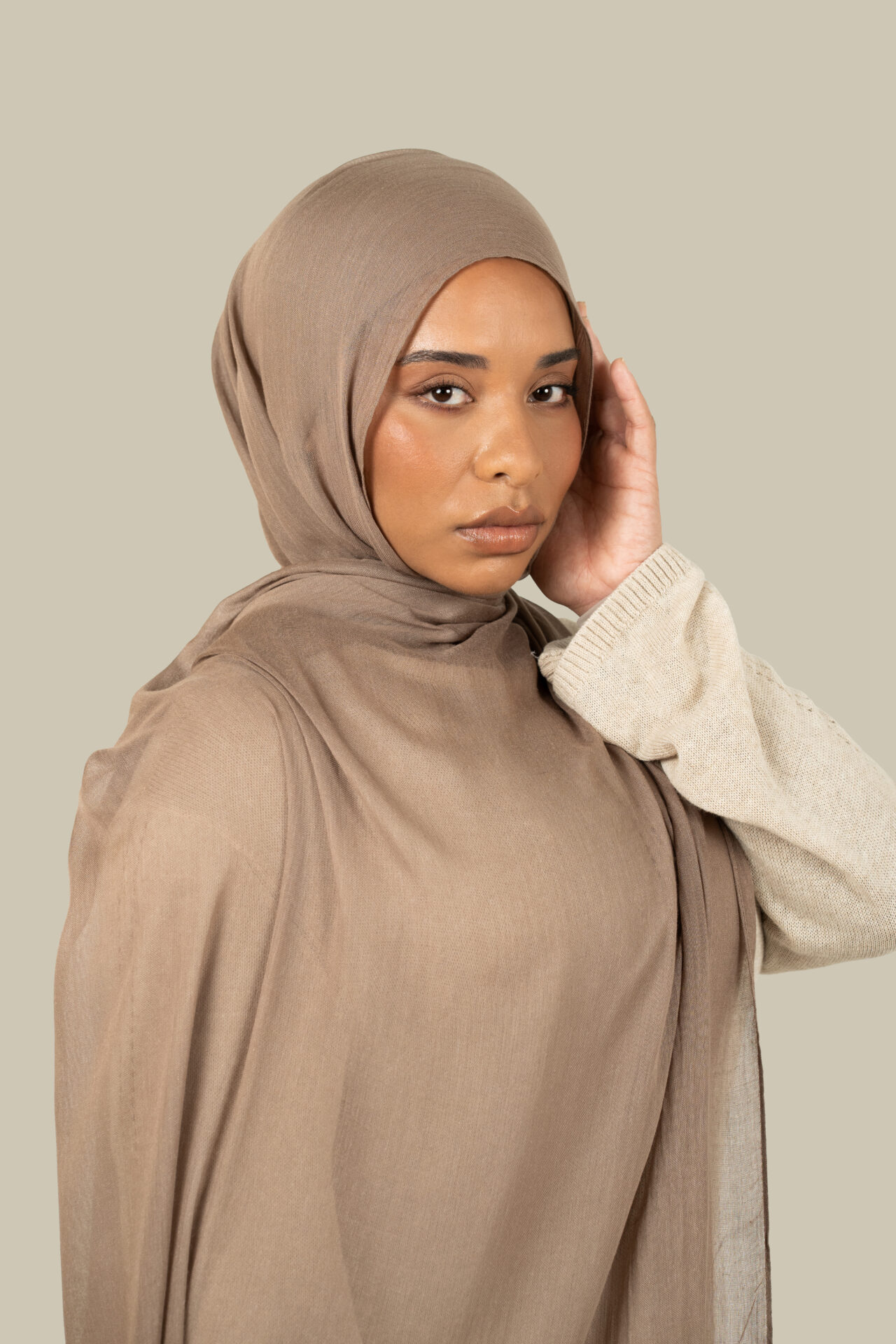 Mushroom Modal Silk Hijab