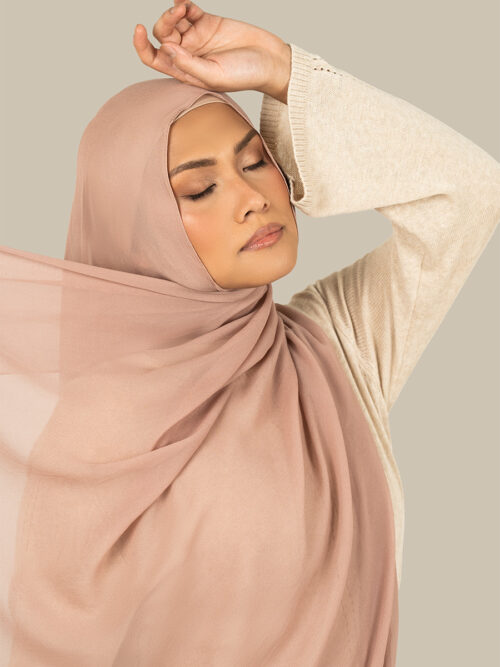 Rose Pink Silk Georgette Hijab