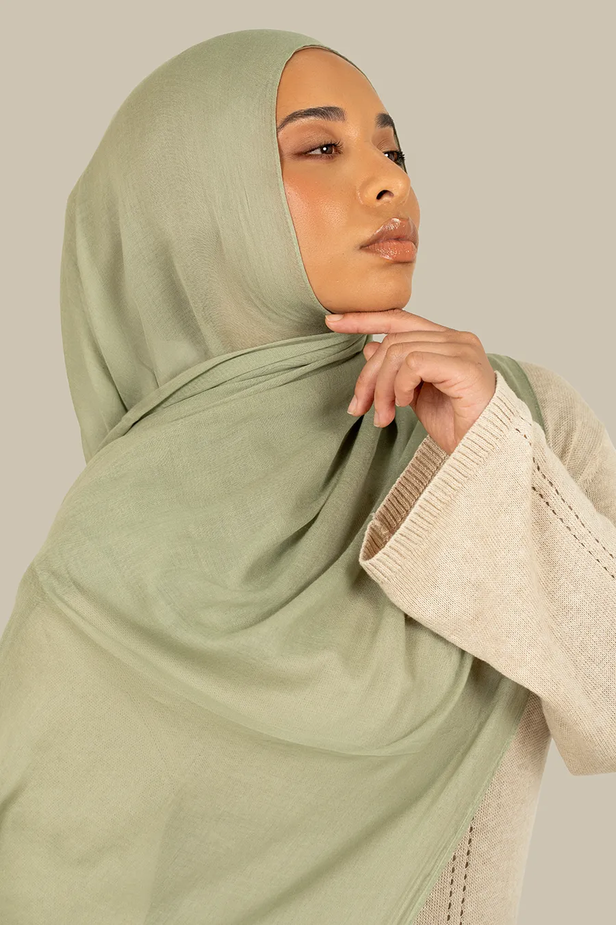 Sage Cotton Modal Hijab