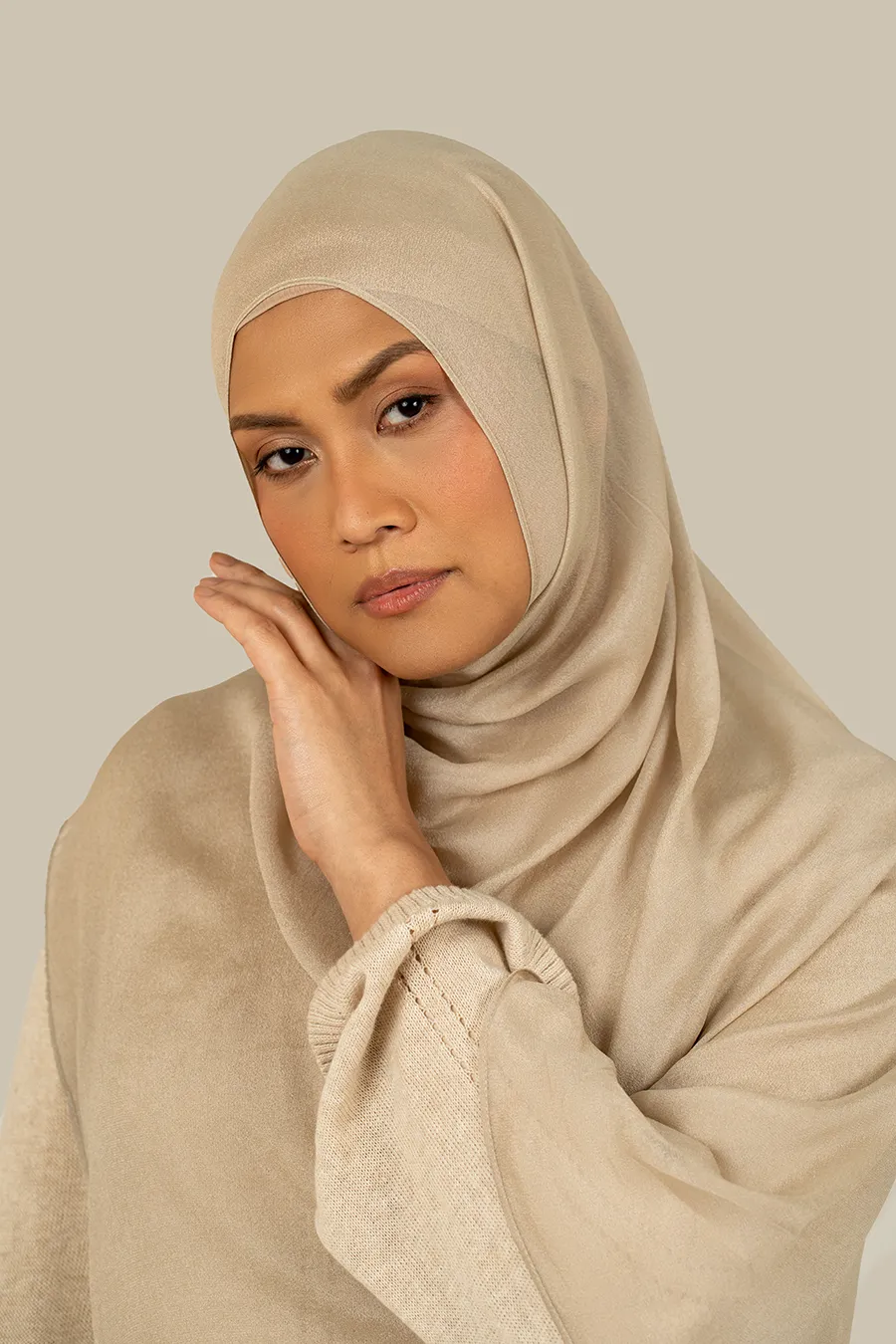 Stone Silk Chiffon Hijab