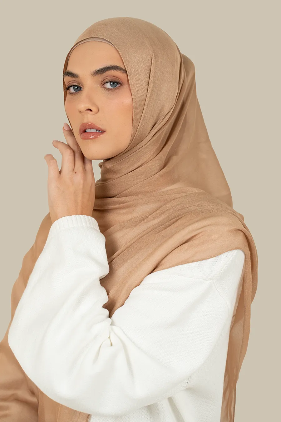 Washed Apricot Tight Weave Hijab